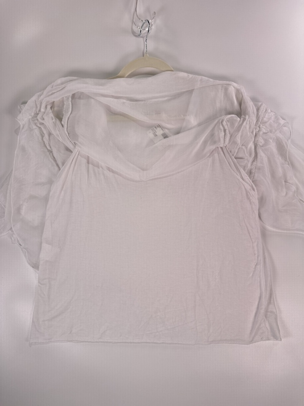 NWT Paris Paris Silk Layered Flutter Sleeve Blouse Made In Italy 0 S - Picture 4 of 9